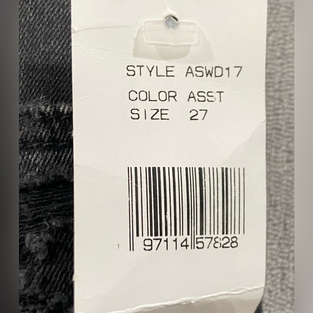 AG Adriano Goldschmied Mari Crop Mid-Rise slim Distressed Black Jeans Sz 27 NWT - Picture 3 of 11